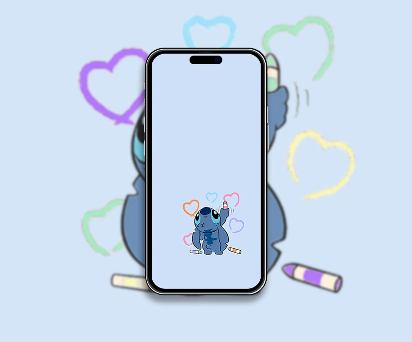 stitch drawing blue wallpapers collection