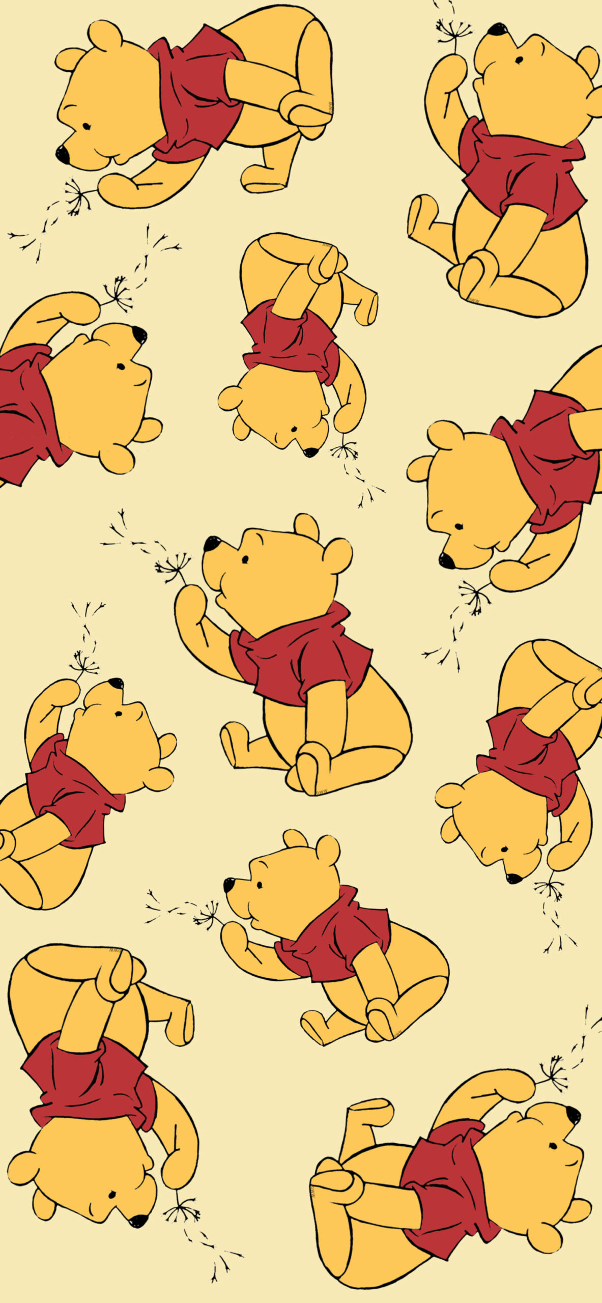 winnie the pooh dandelion yellow wallpaper 2