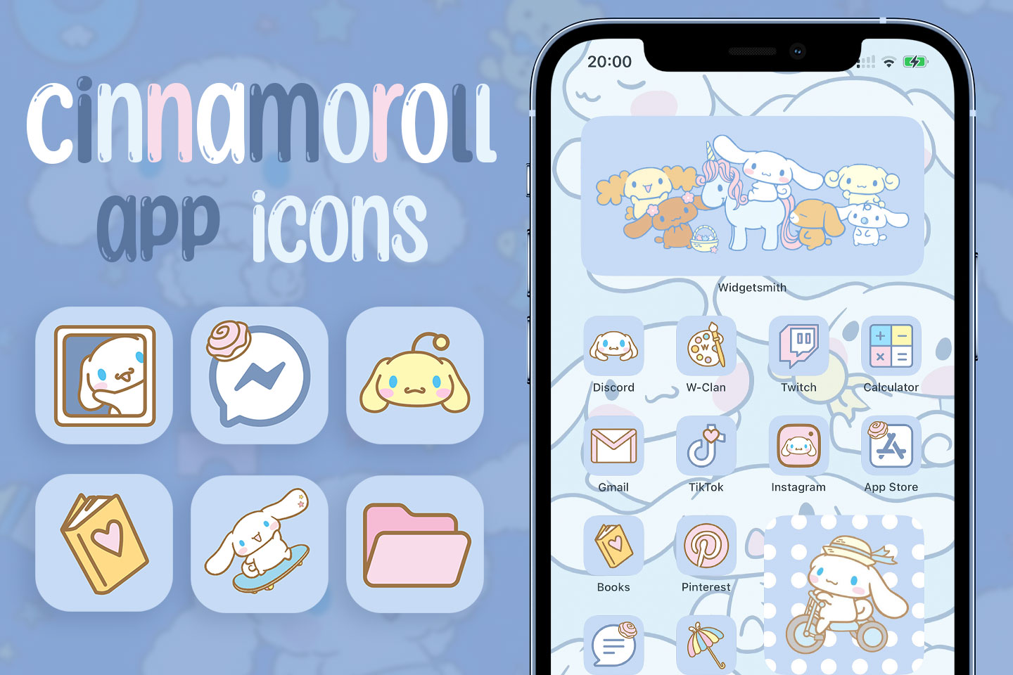 Paquete de iconos de la aplicación Cinnamoroll