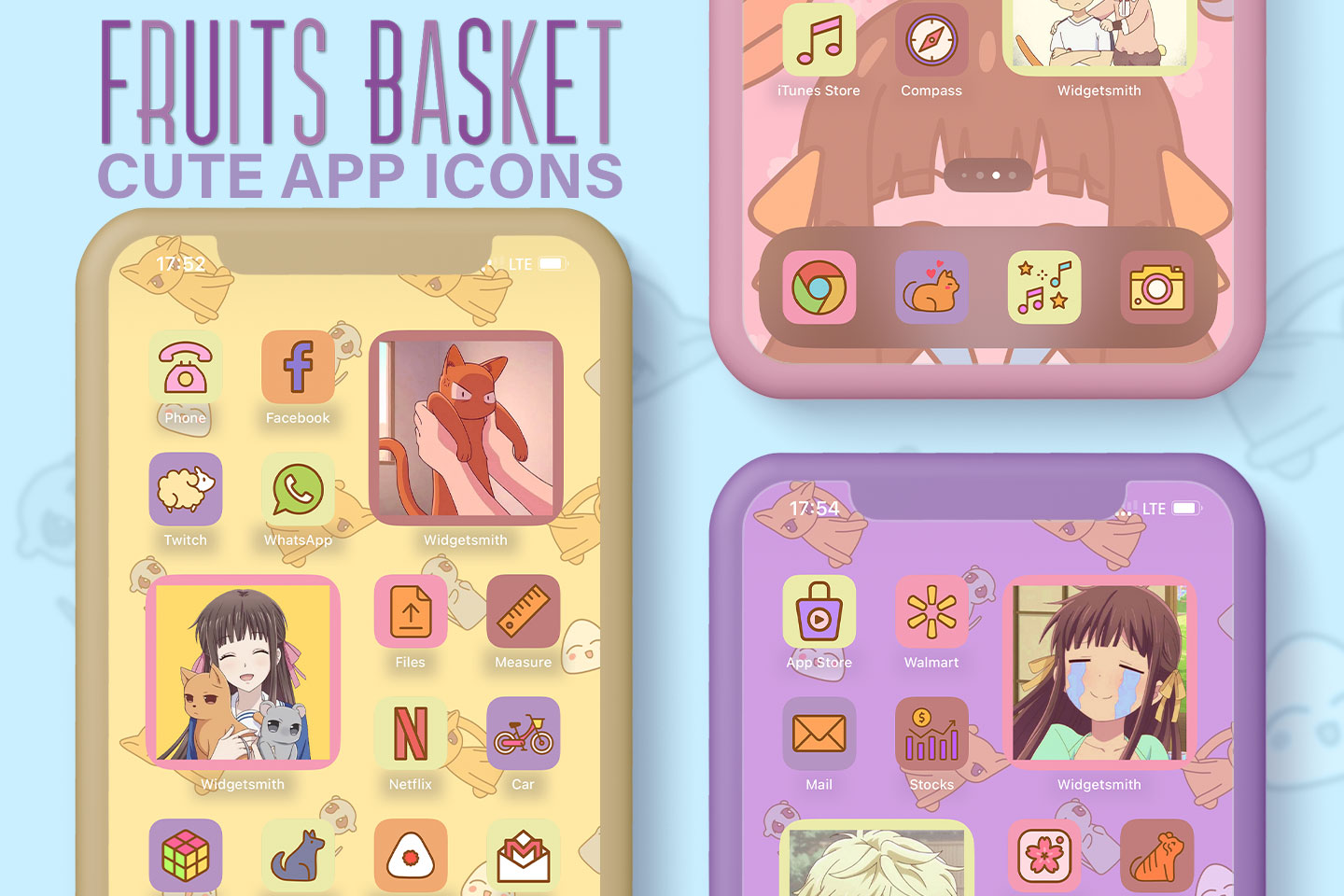cute fruits basket aesthetic app icons pack