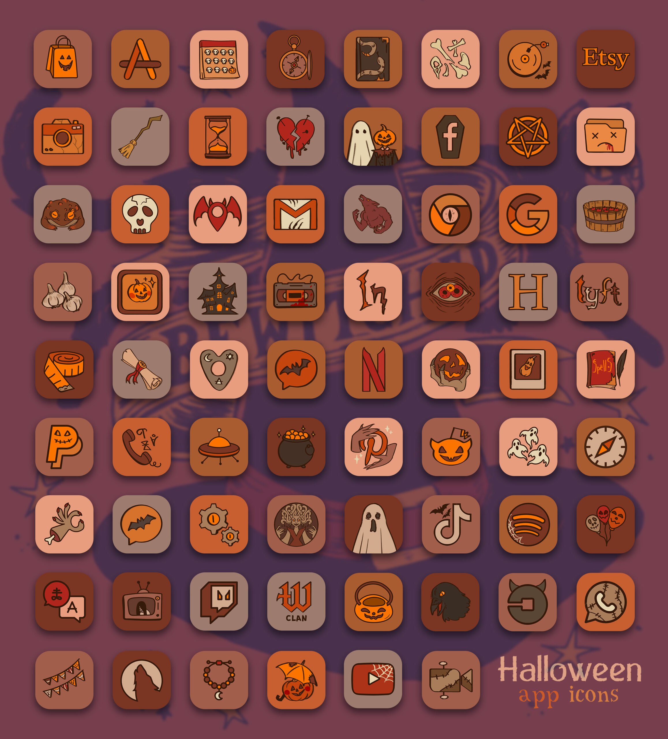halloween app icons pack preview 2