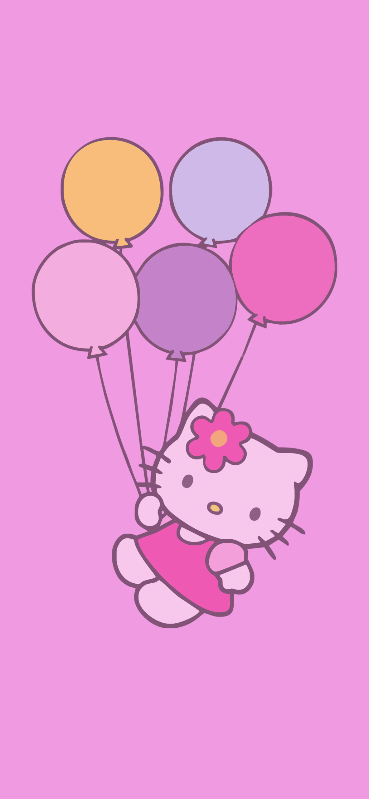 hello kitty balloons pink background