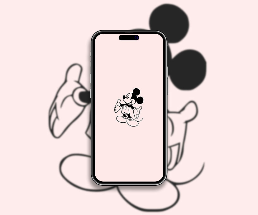 Mickey Mouse Collection de fonds d’écran rose clair