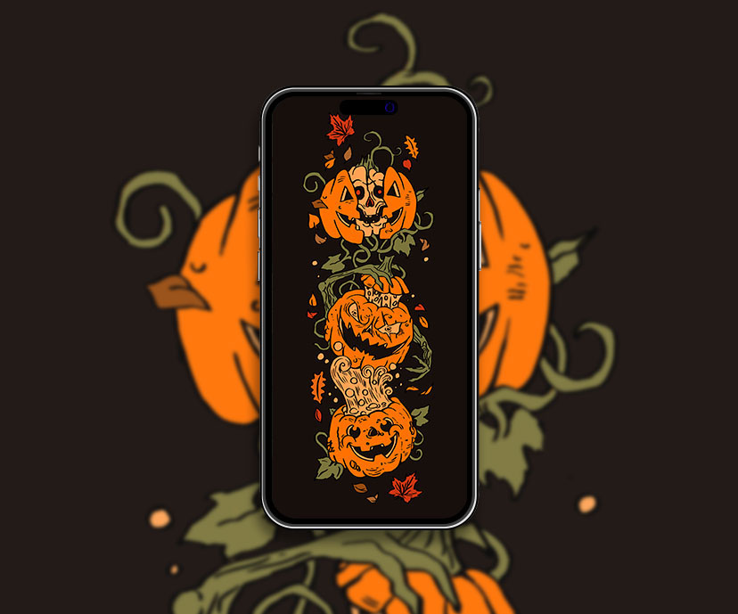 scary pumpkins black halloween wallpapers collection