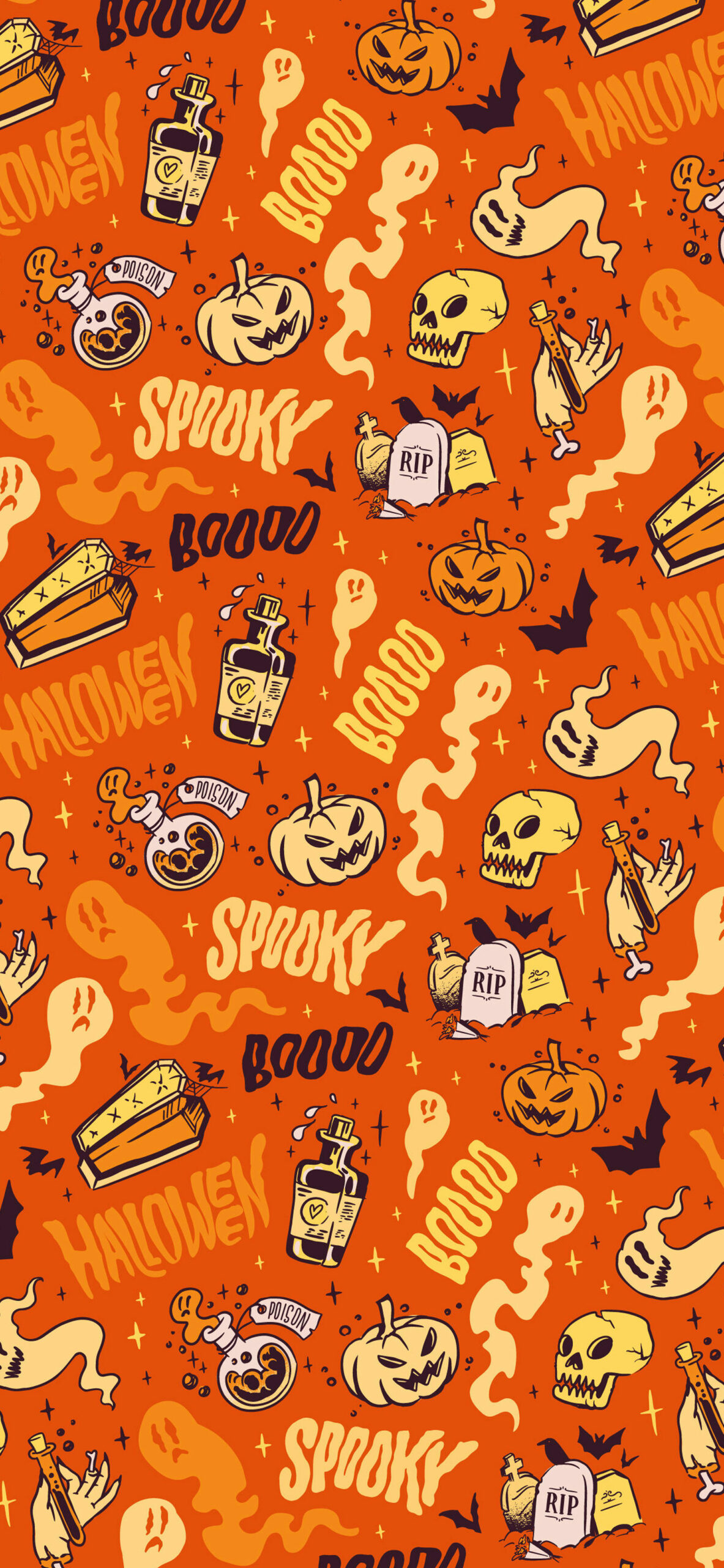 spooky blood halloween orange wallpaper