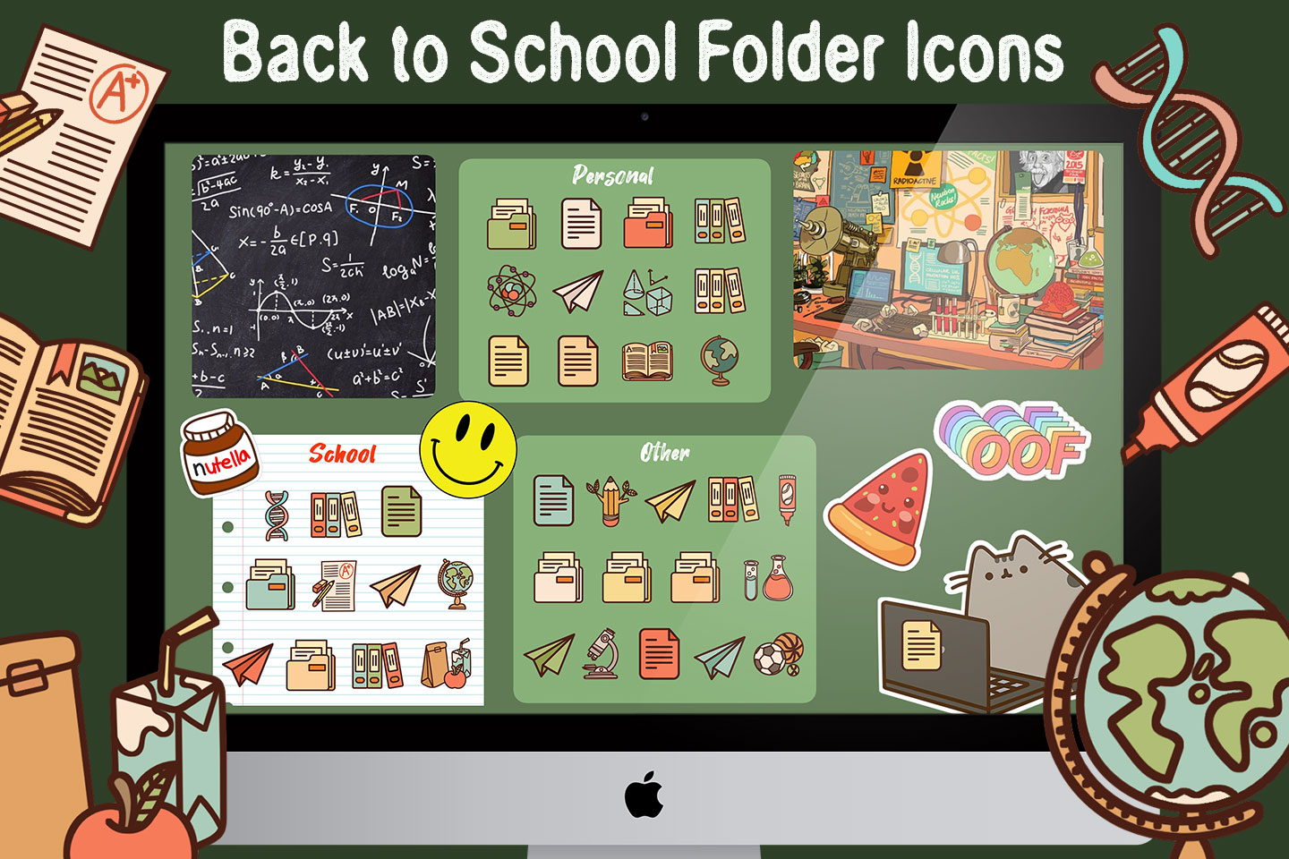 back to school folder icons pack