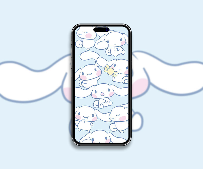 cinnamoroll light blue pattern wallpapers collection