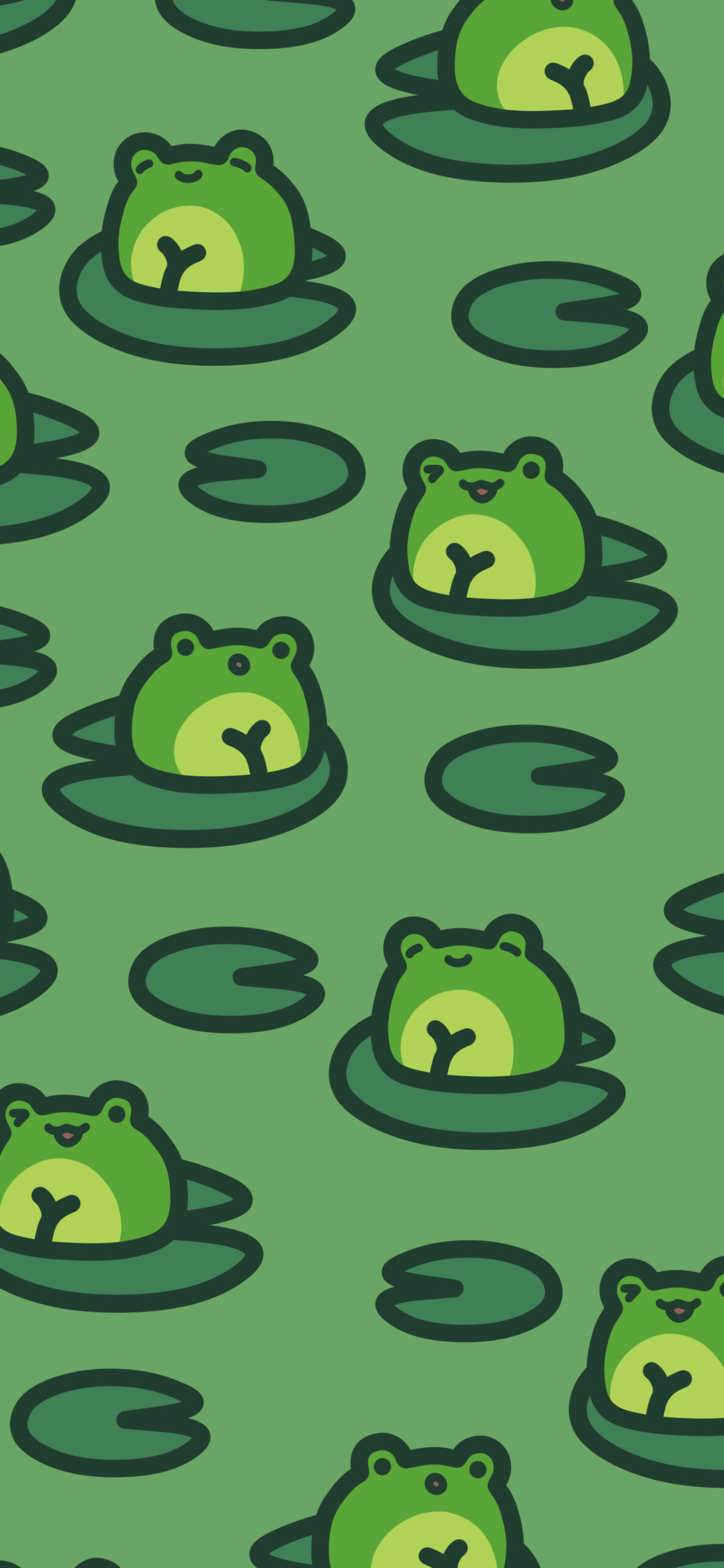 cute frog green pattern wallpaper