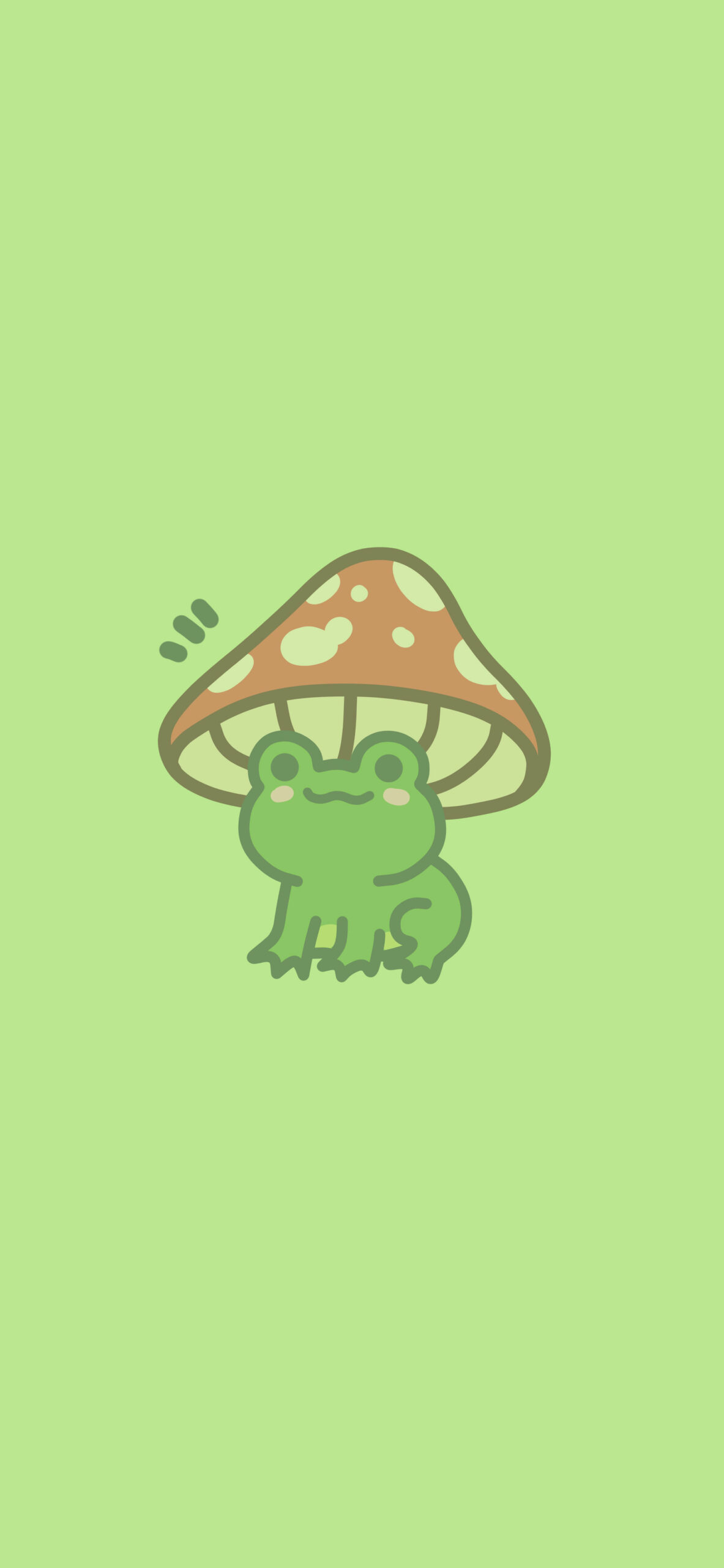 cute frog mushroom green background