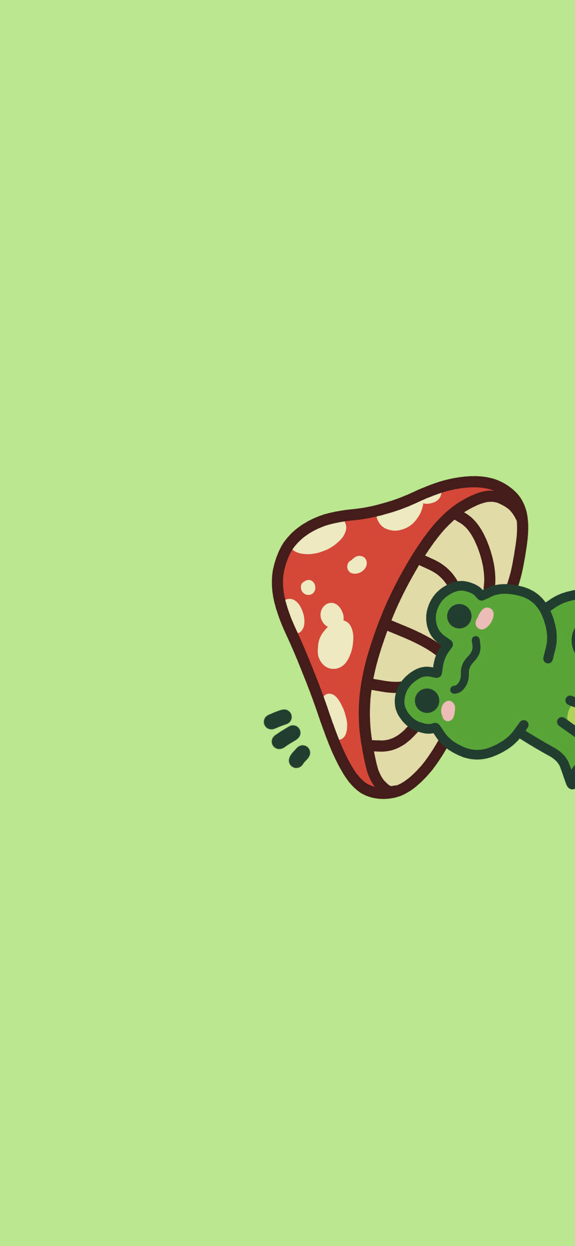 cute frog mushroom green wallpaper 2