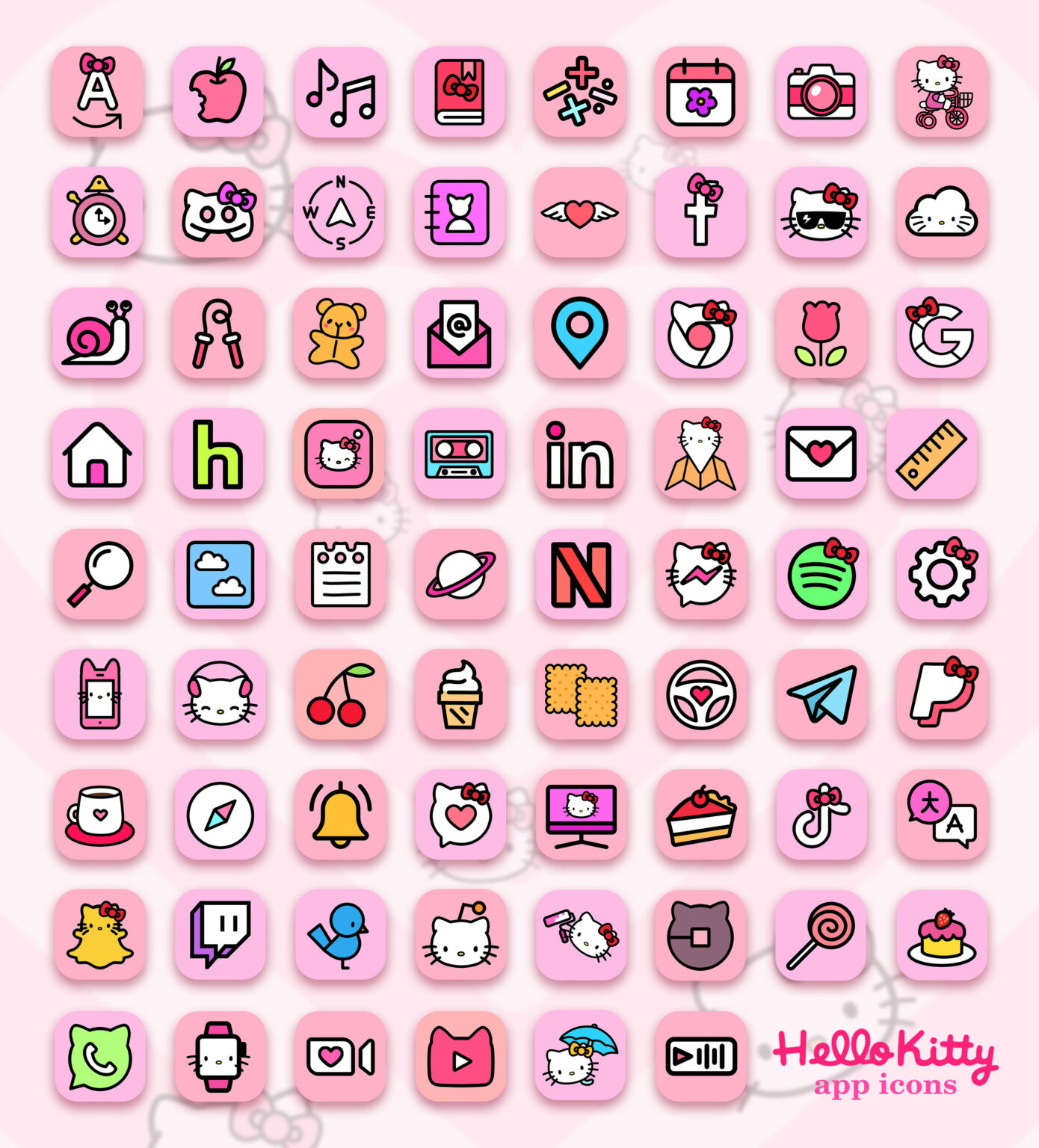 Hello Kitty App Icons 4 iPhone - Sanrio Aesthetic App Icons ﾐ・ ・ﾐ