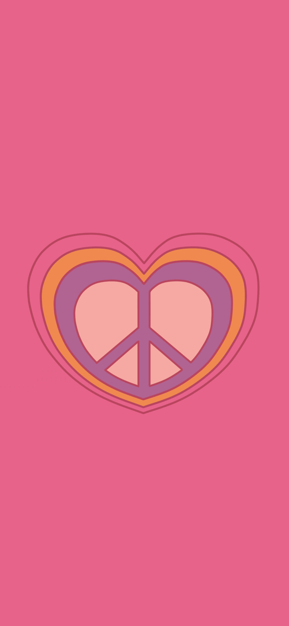 hippie peace heart pink background