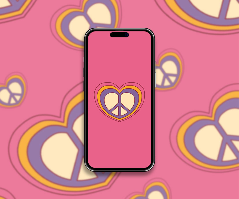 hippie peace heart pink wallpapers collection