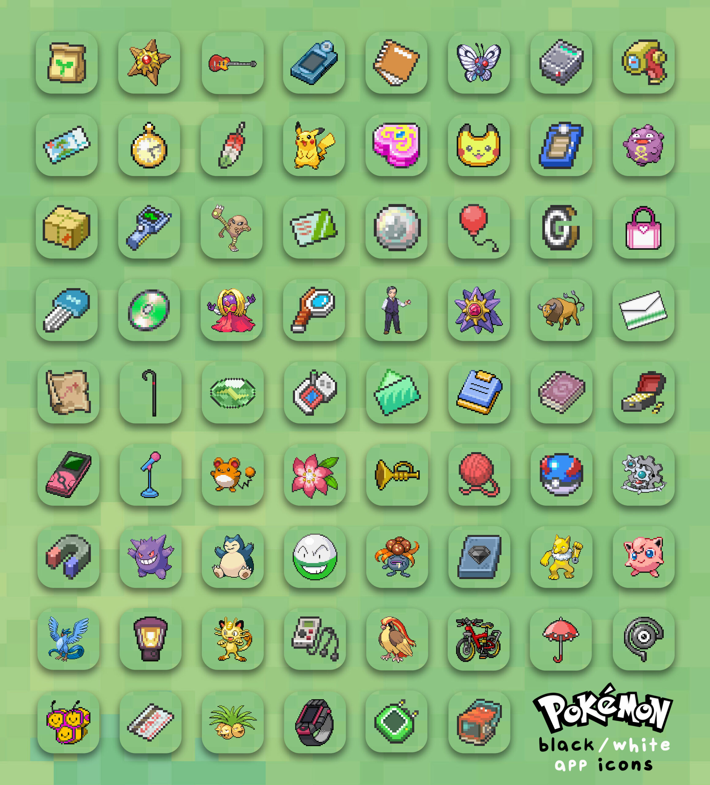 pokemon black and white app icons pack preview 2