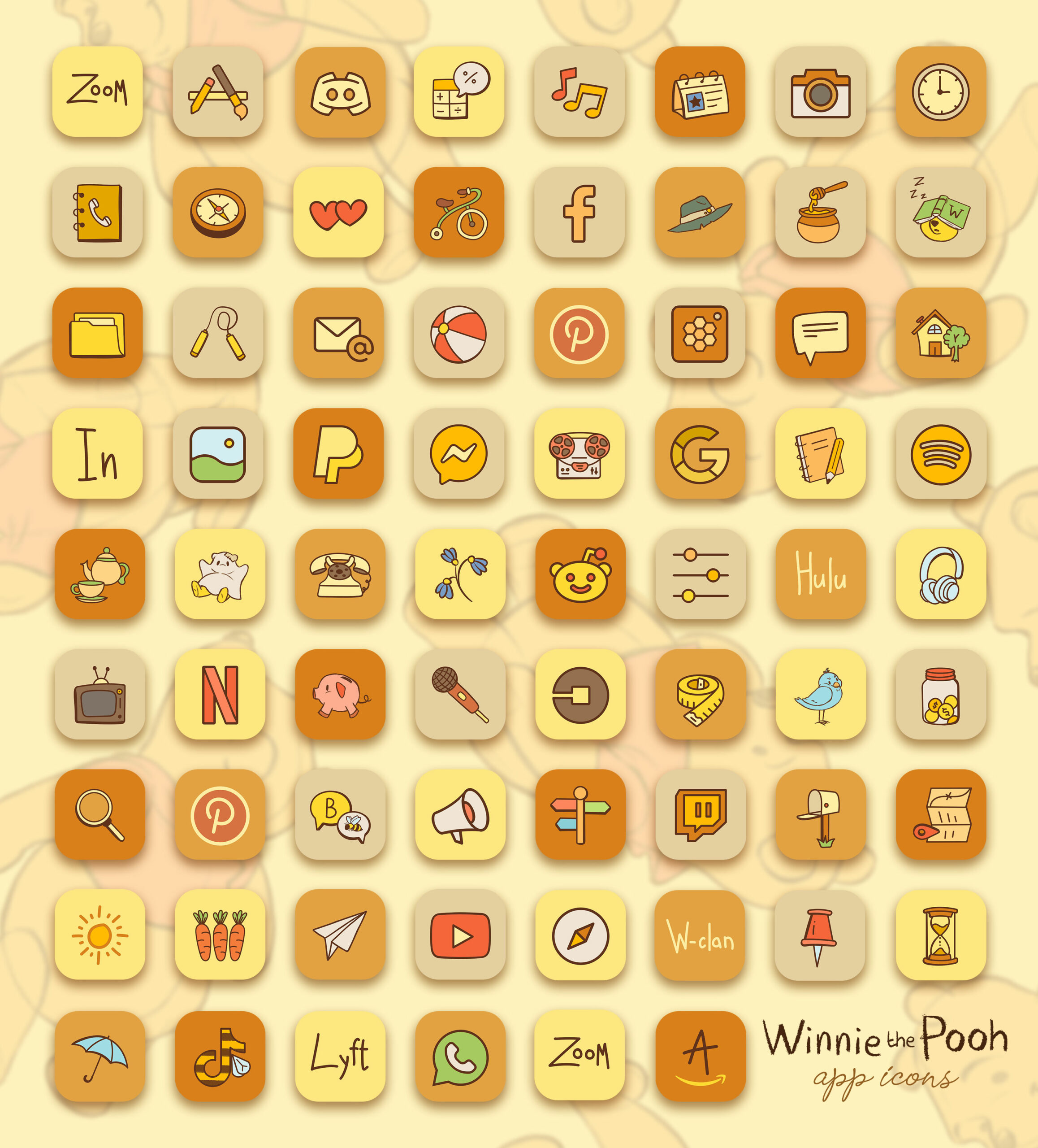 winnie the pooh app icons pack preview 2