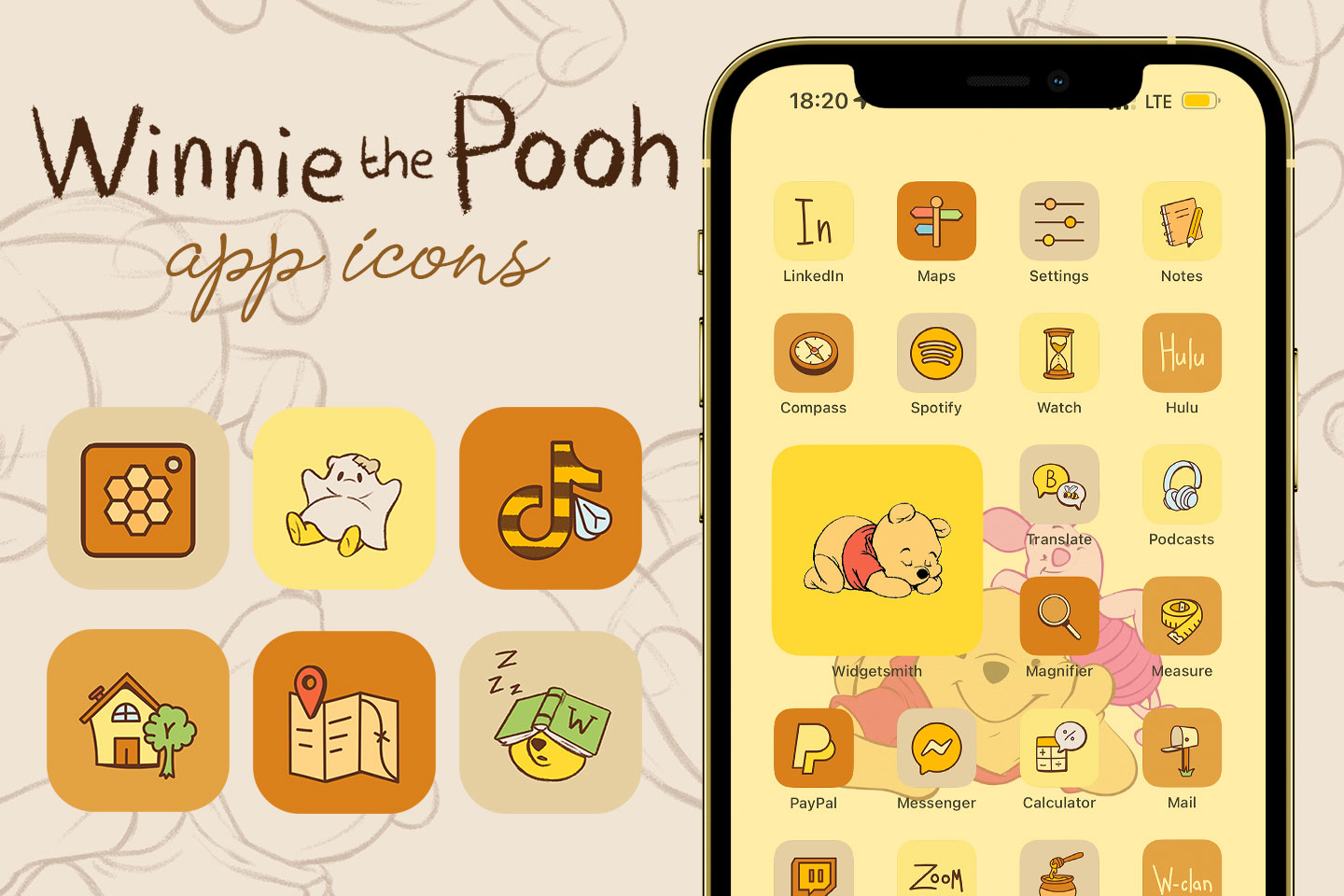 Pack d’icônes de l’application Winnie l’ourson