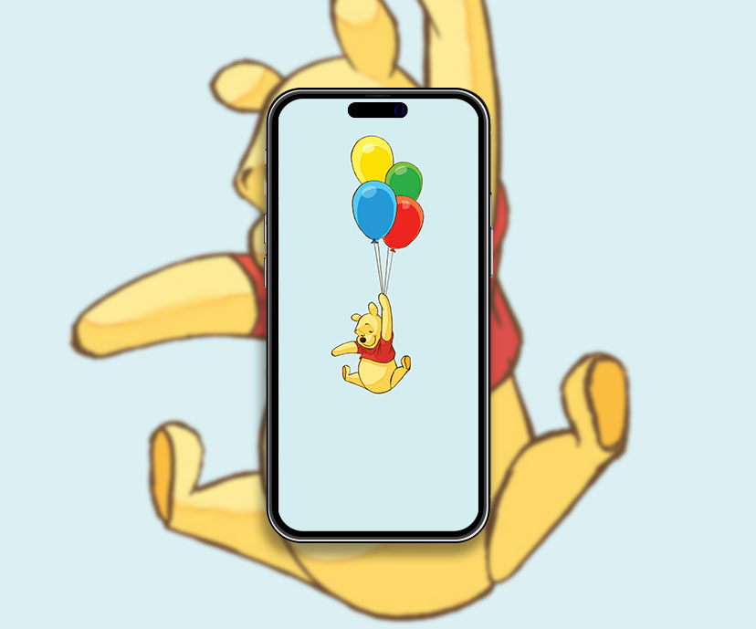 winnie the pooh flying balloons wallpapers collection