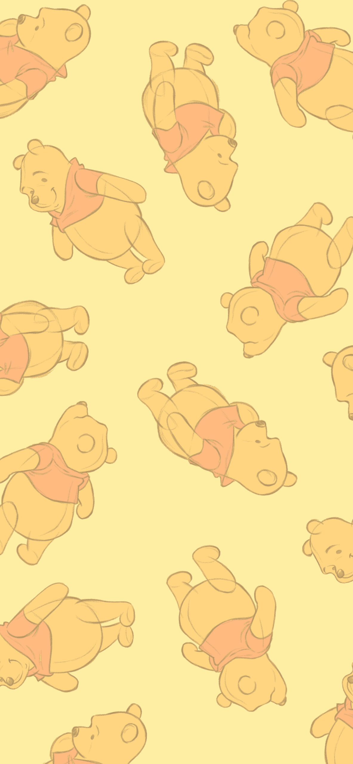 winnie the pooh yellow pattern background
