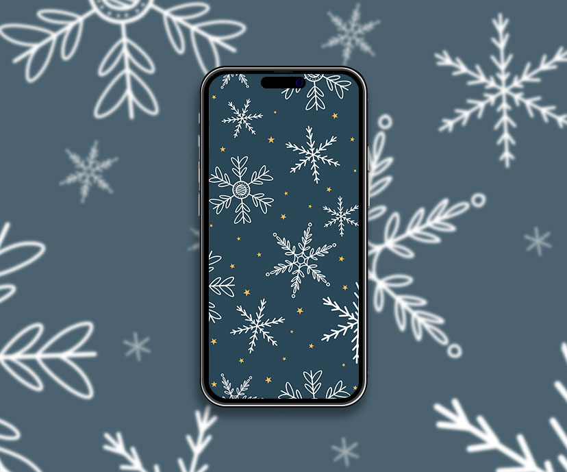 winter snowflakes dark blue wallpapers collection
