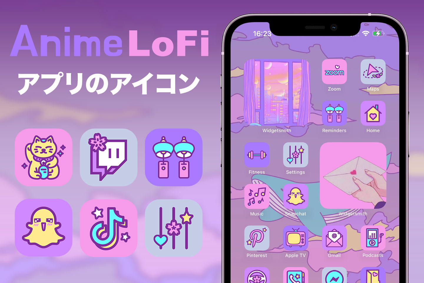 Icônes d'application anime lofi pack