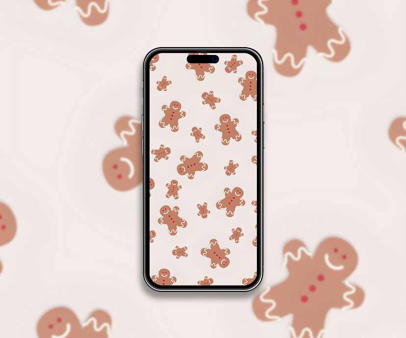 christmas gingerbread white pattern wallpapers collection