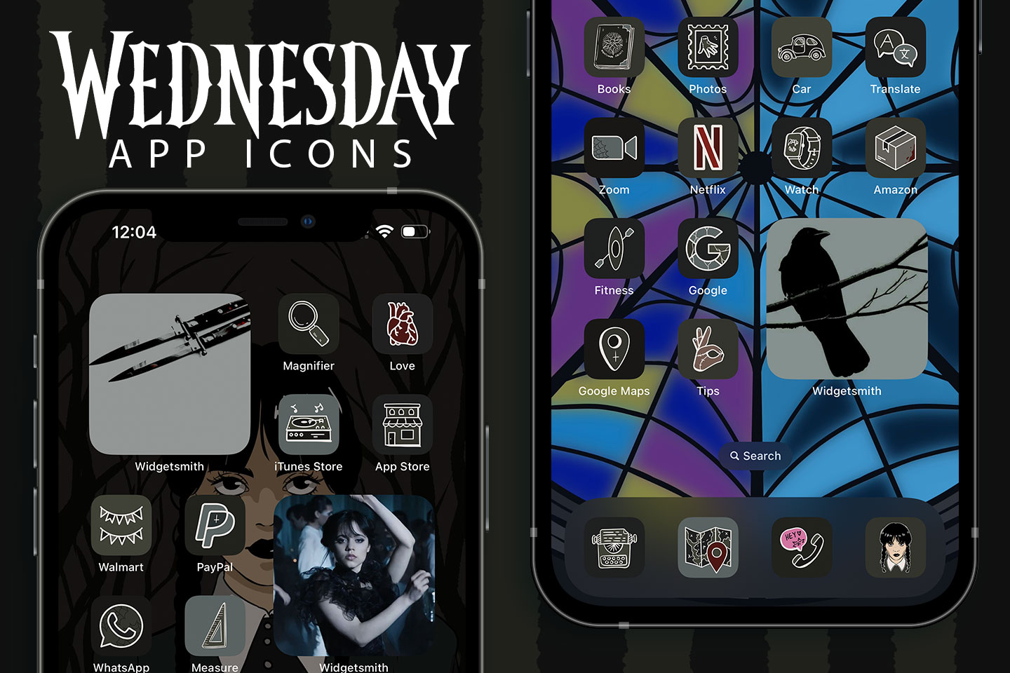 wednesday aesthetic app icons pack