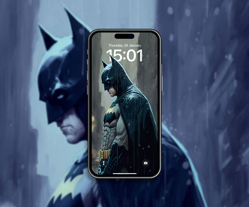 Batman dans la collection de fonds d’écran sous la pluie