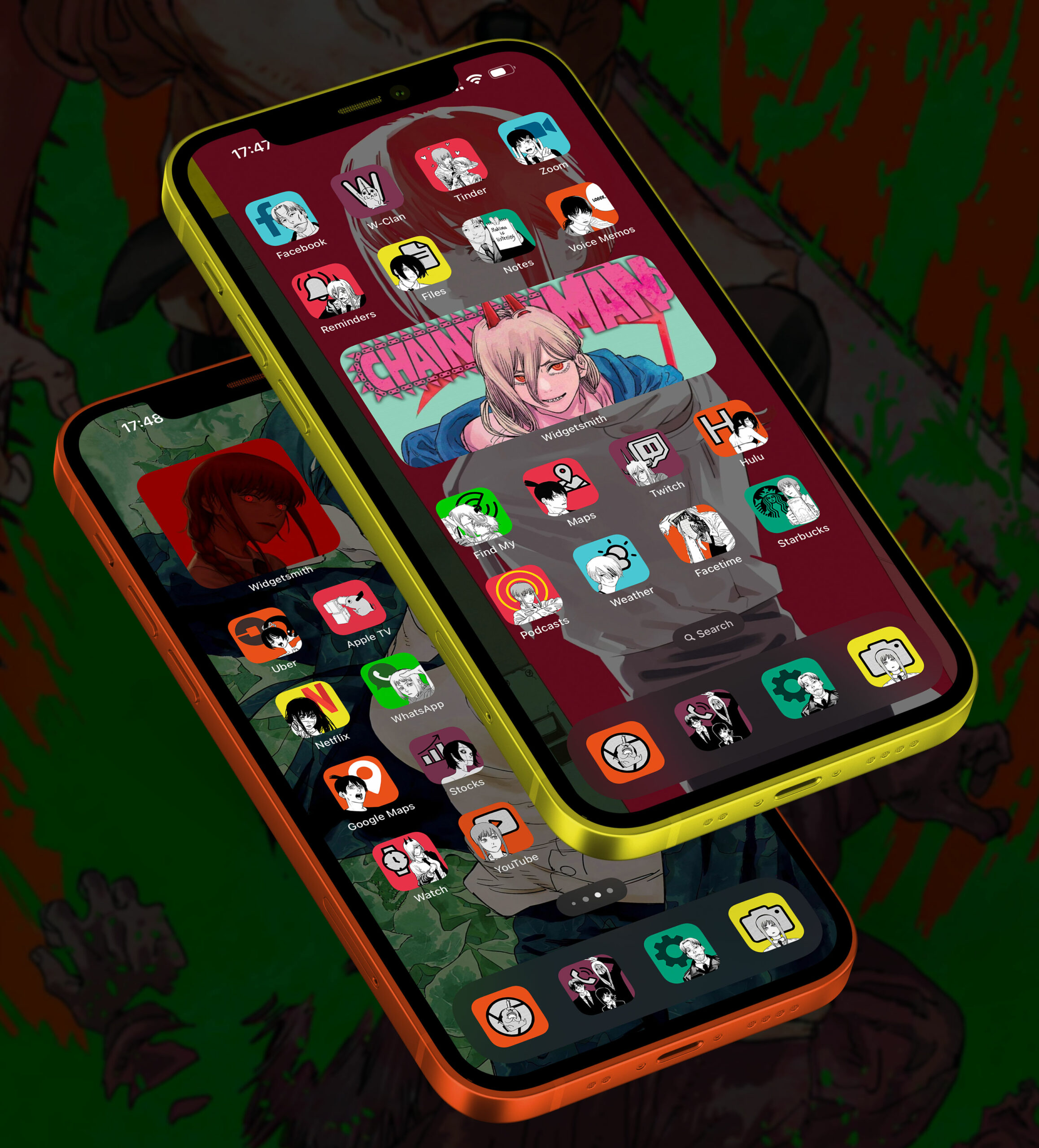 chainsaw man app icons pack preview 1