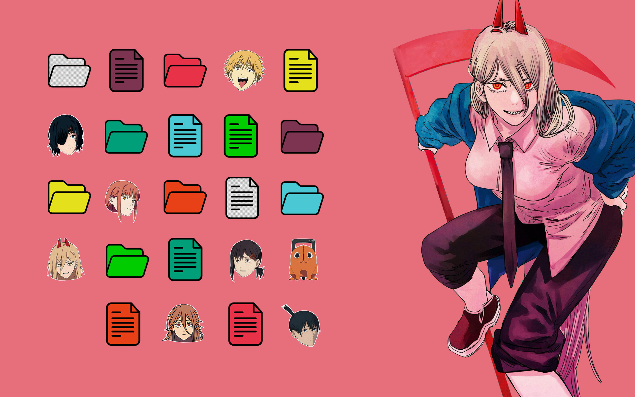Chainsaw Man Folder Icons for Mac Free - Anime Desktop Icons