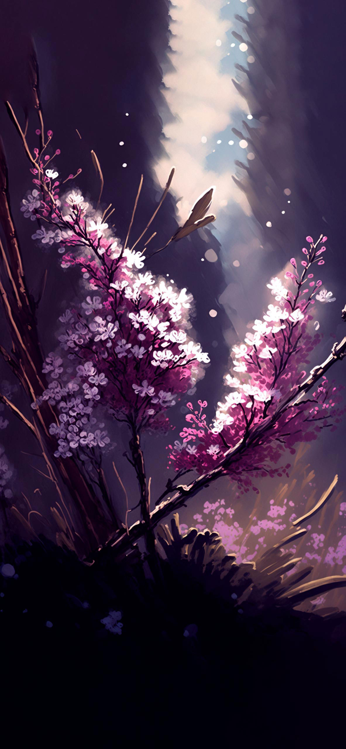 Cherry blossoms at night HD phone wallpaper | Pxfuel