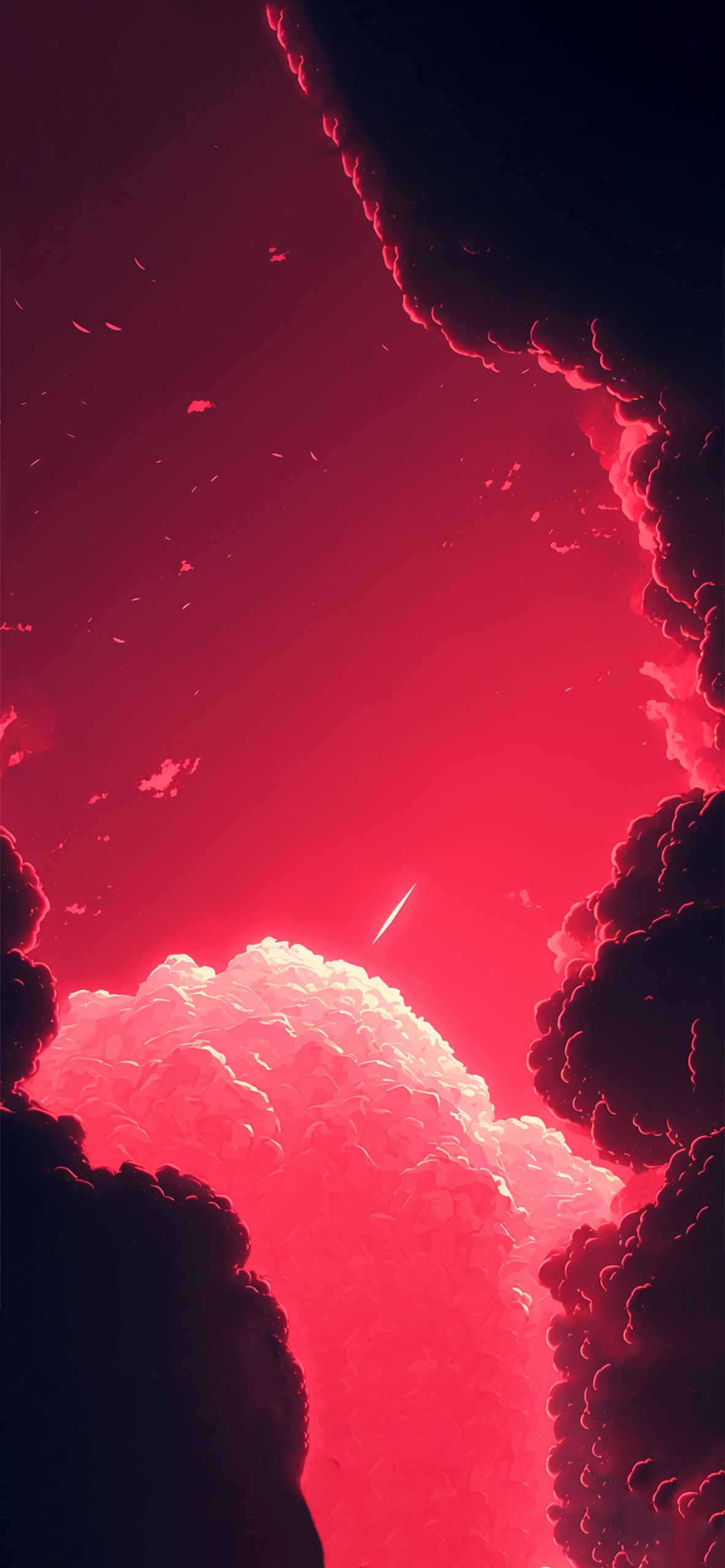 clouds aesthetic red wallpaper