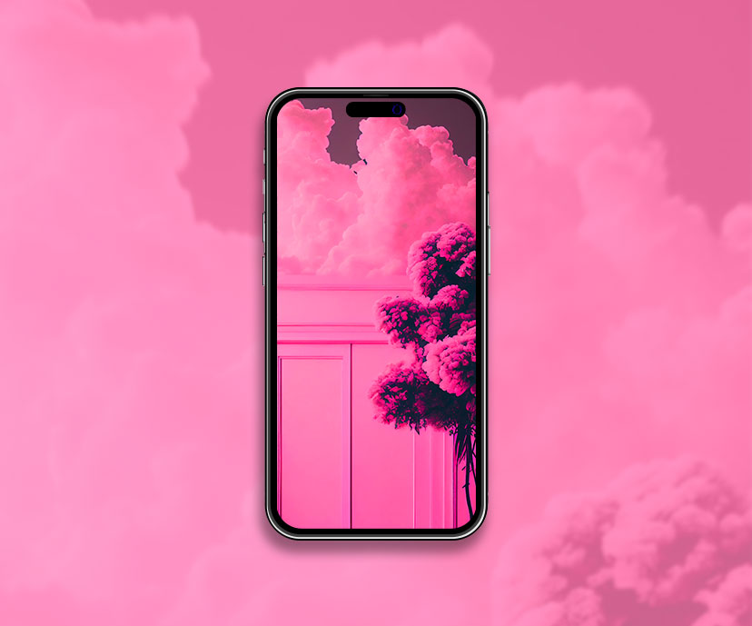 clouds wall and tree aesthetic pink wallpapers collection