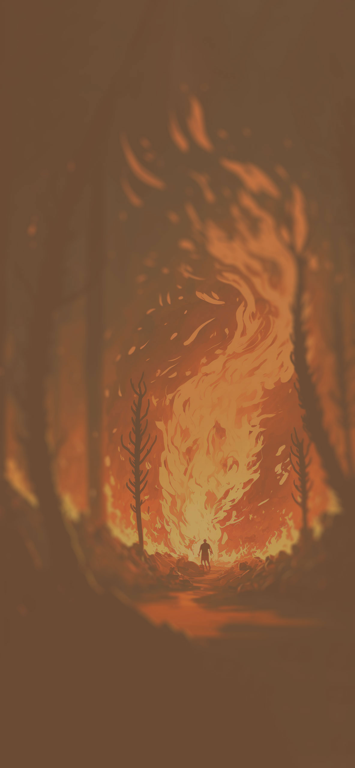 forest fire art background