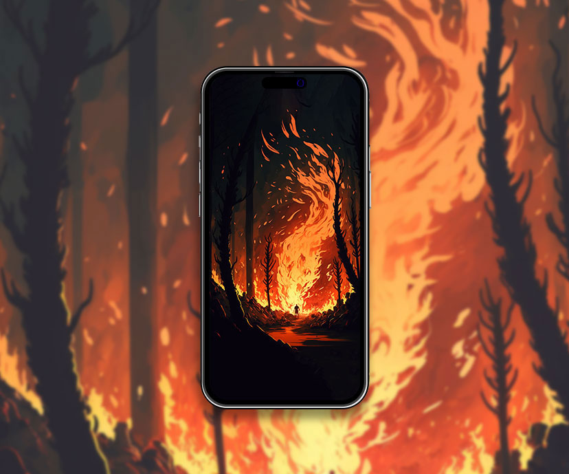 forest fire art wallpapers collection