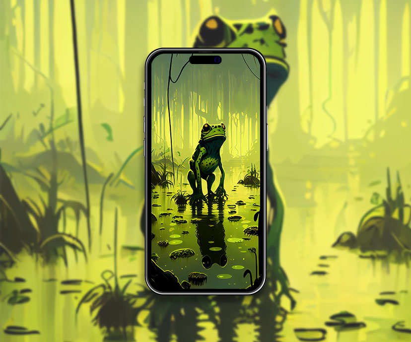 frog in the swamp light green wallpapers collection