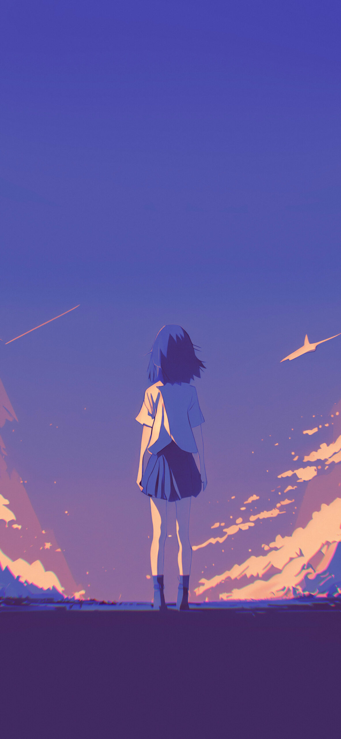 girl and sky anime aesthetic wallpaper 2
