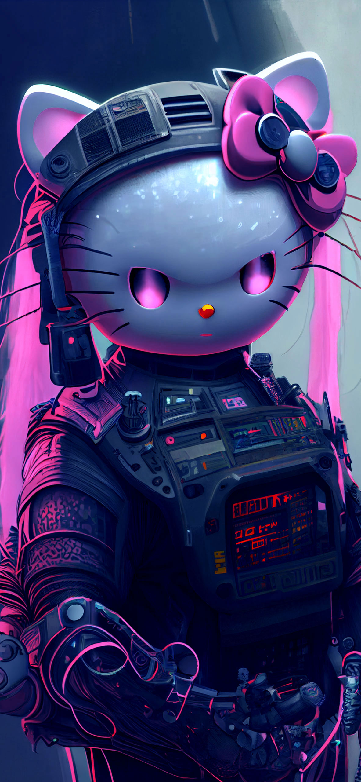 hello kitty x cyberpunk wallpaper 2