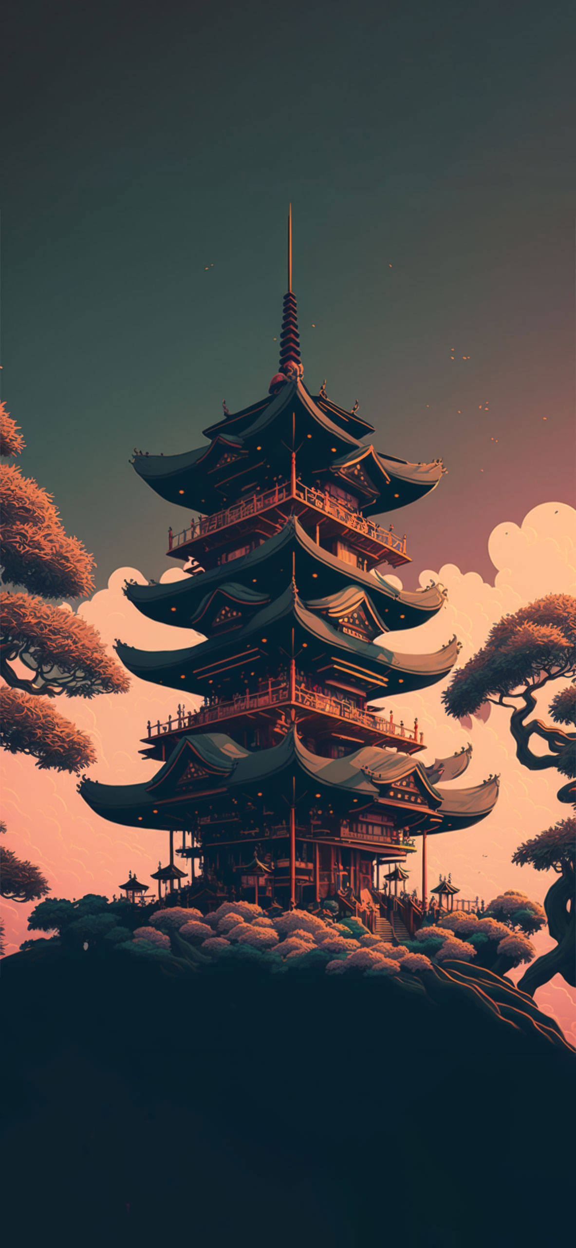 japanese pagoda aesthetic wallpaper