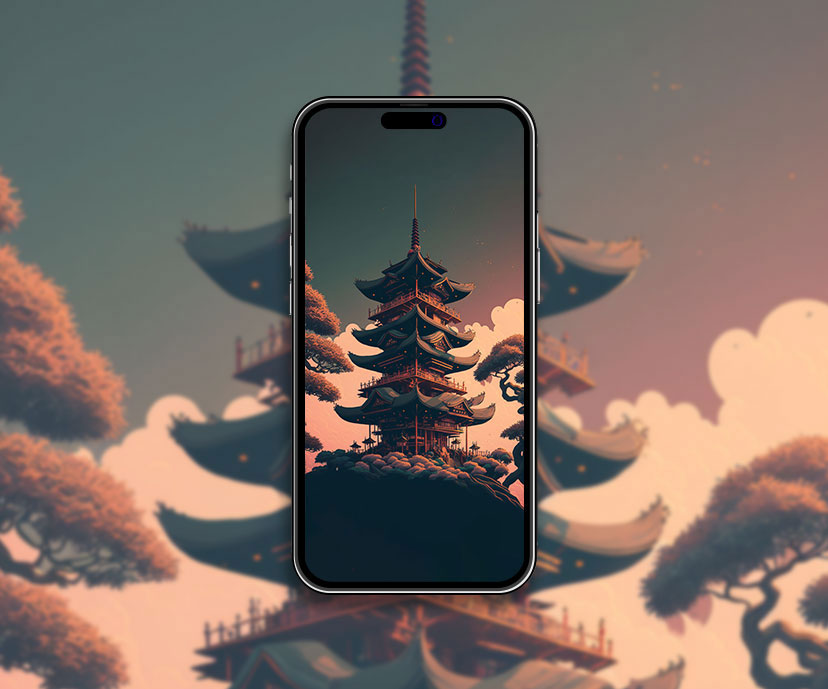 japanese pagoda aesthetic wallpapers collection