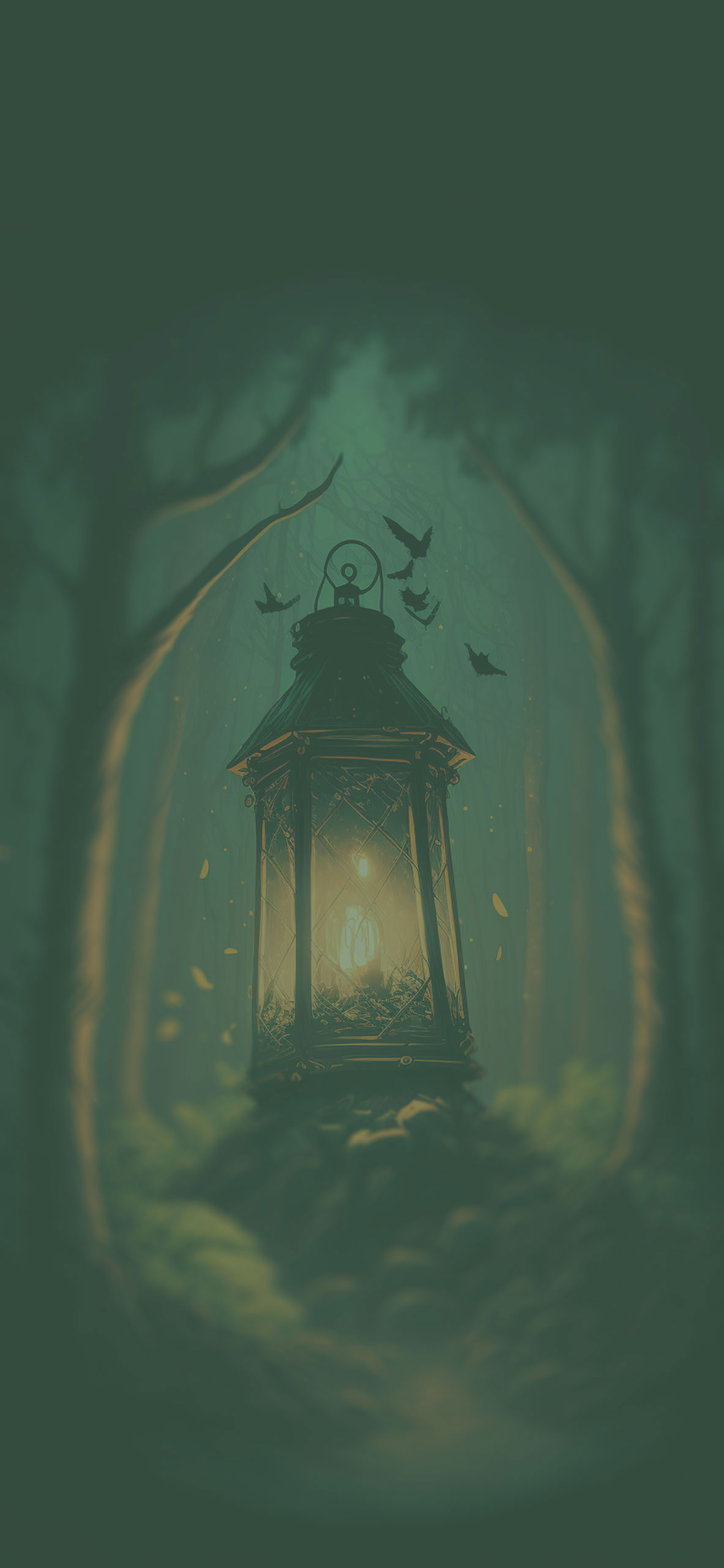 lantern in forest background