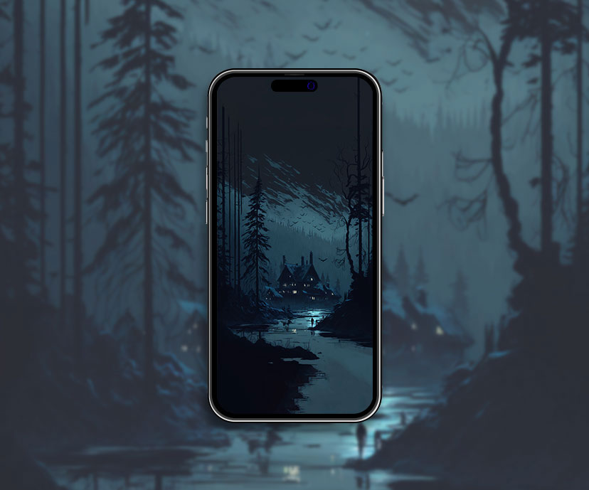 mansion in the forest dark aesthetic wallpapers collection