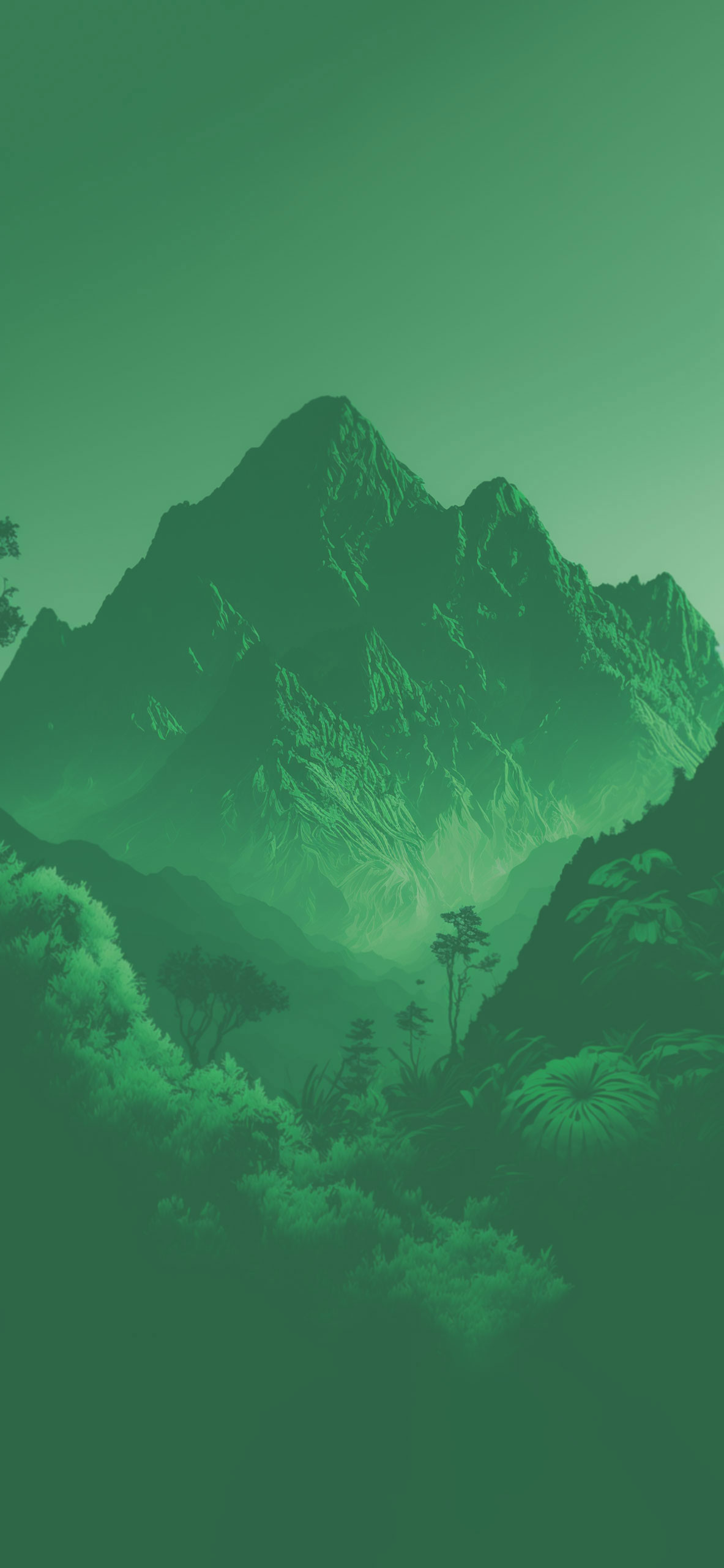 mountains aesthetic green background