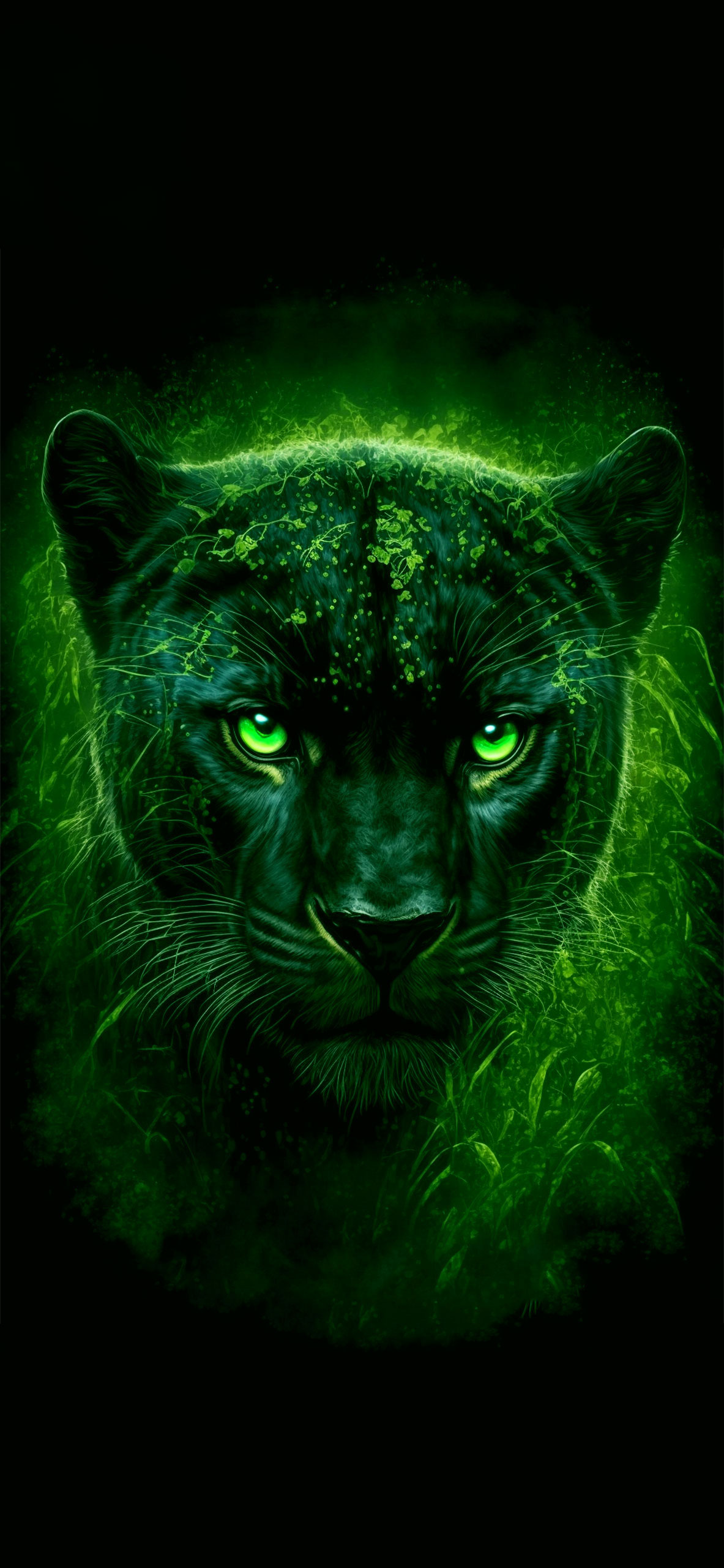 panther black green art wallpaper 2