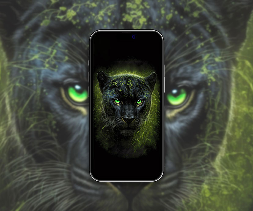 panther black green art wallpapers collection