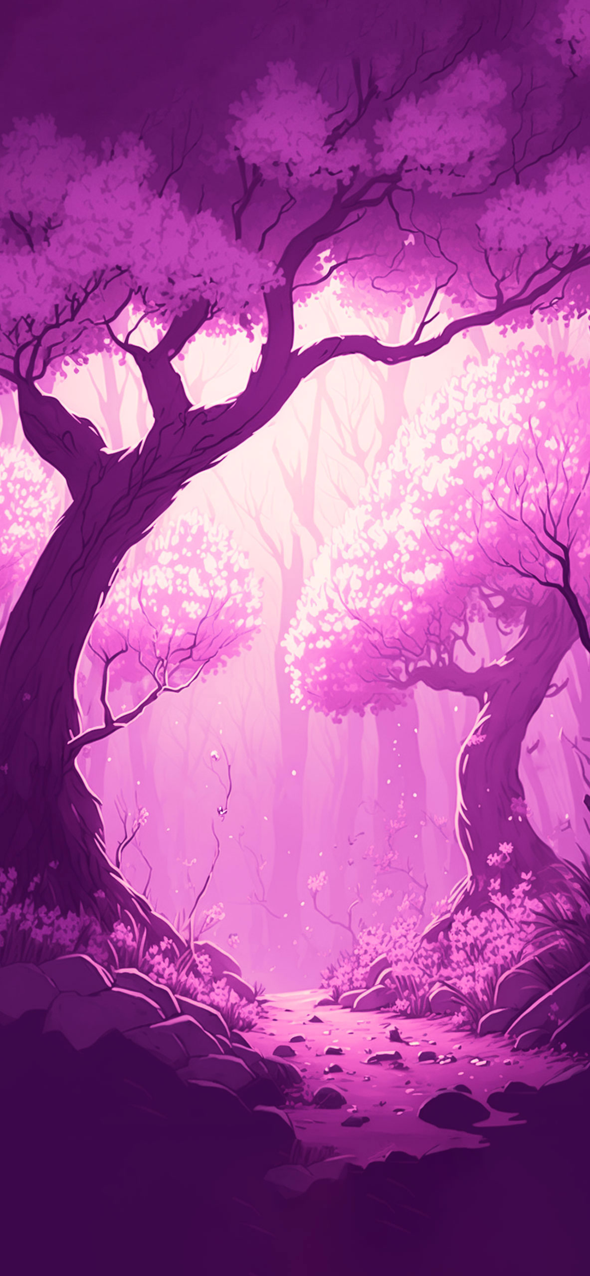 pink forest wallpaper 2