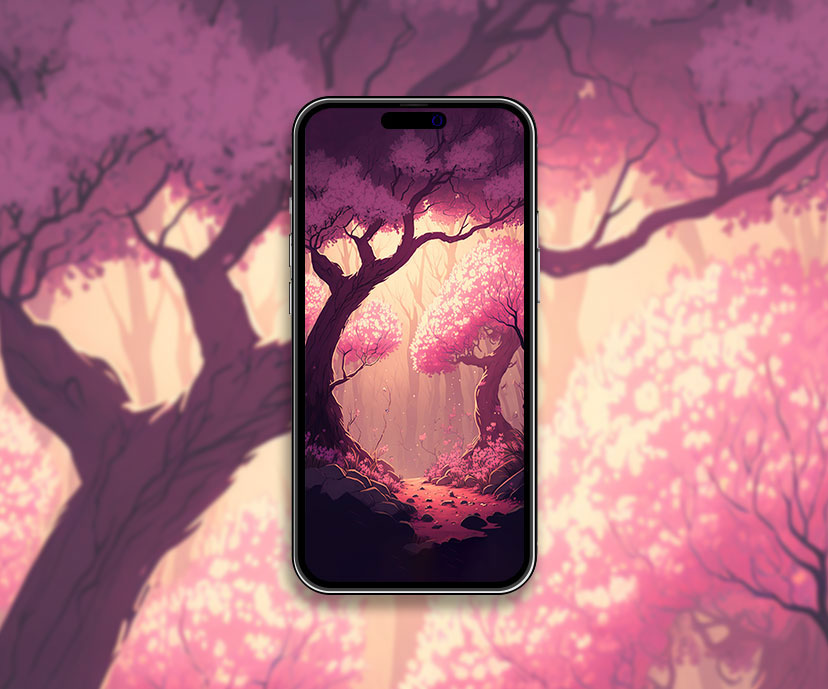 pink forest wallpapers collection