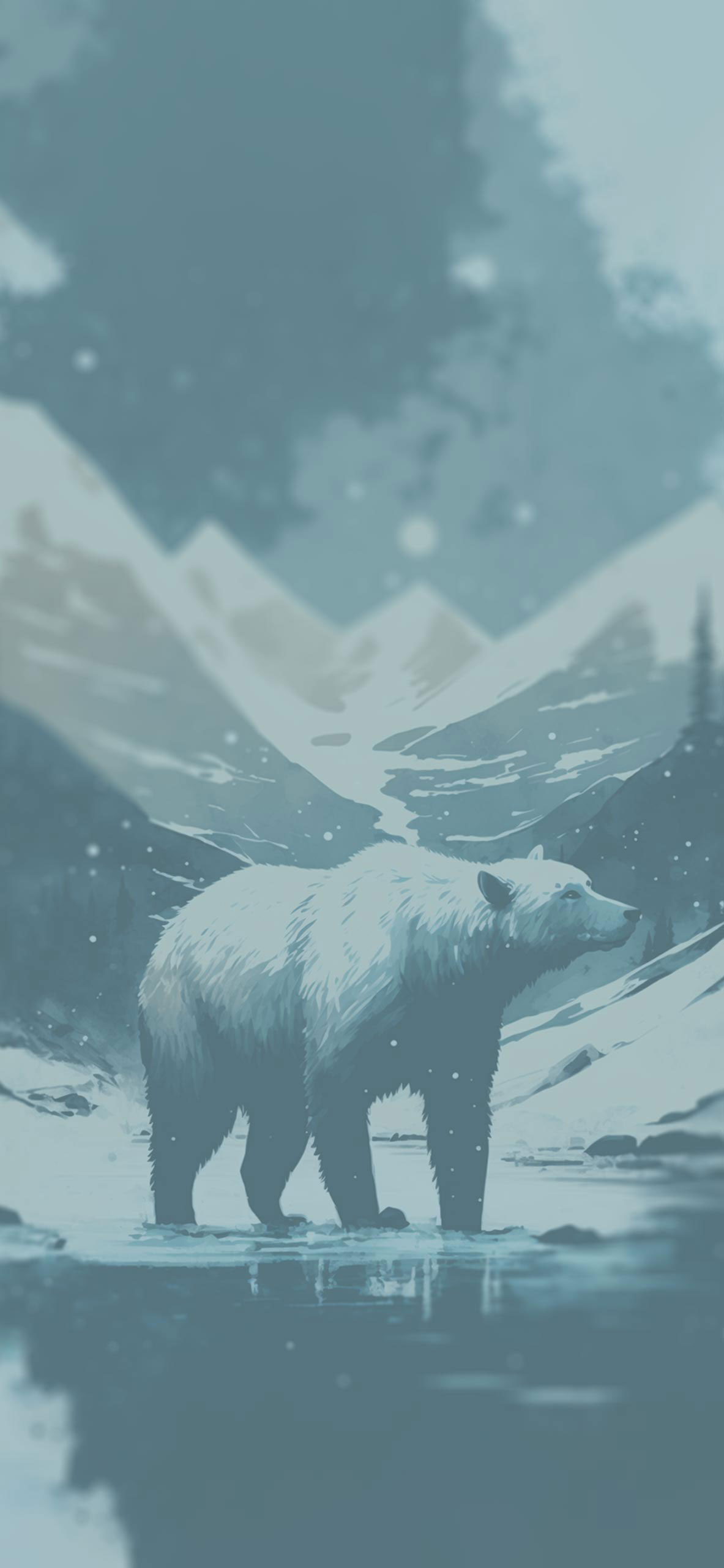 polar bear mountains art background