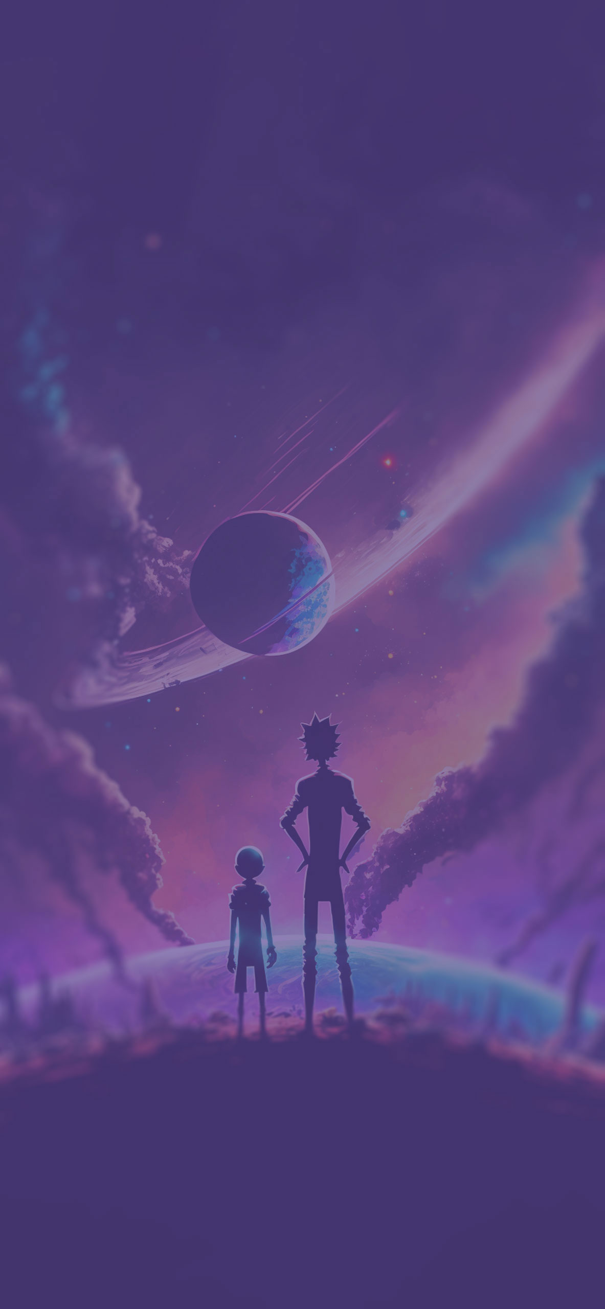 rick and morty space art background