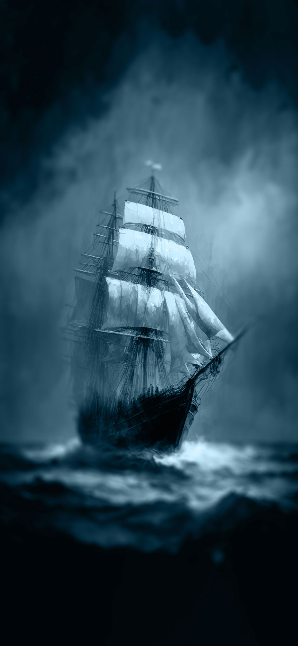 sailing ship at sea background