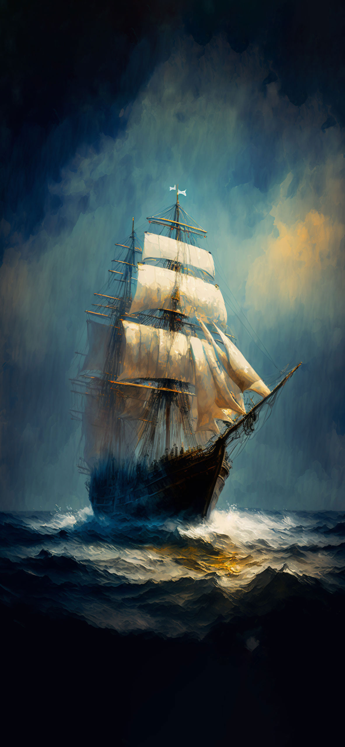 sailing ship at sea wallpaper